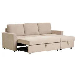 Narożnik z funkcją spania Belfast beżowy  uniwersalny