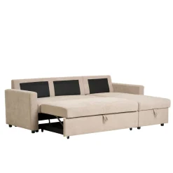 Narożnik z funkcją spania Belfast beżowy  uniwersalny