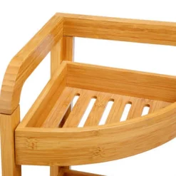 Narożny regał bambusowy zaokrąglony