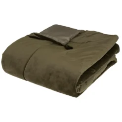 Narzuta 80 x 180 cm aksamitna khaki