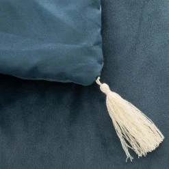 Narzuta 80 x 180 cm aksamitna niebieska