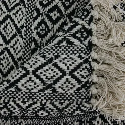 Narzuta na łóżko Etniczna 120x150cm  czarno-biała