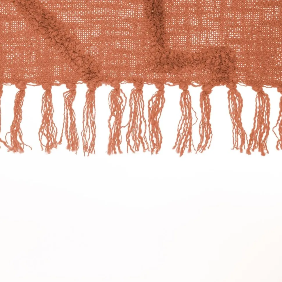 Narzuta na łóżko Inca 130 x 180 cm terakota bawełna pikowana