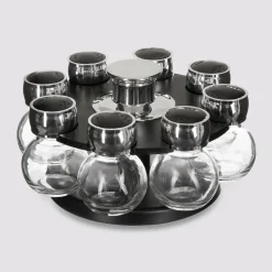 Obrotowy organizer z 8 słoiczkami na przyprawy metalowy