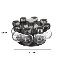 Obrotowy organizer z 8 słoiczkami na przyprawy metalowy