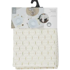 Obrus Geometric Dore biały/złoty 140x250cm