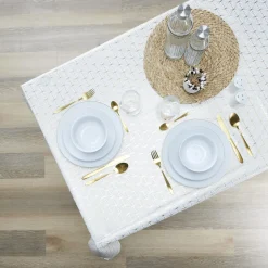 Obrus Geometric Dore biały/złoty 140x250cm