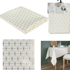 Obrus Geometric Dore biały/złoty 140x250cm