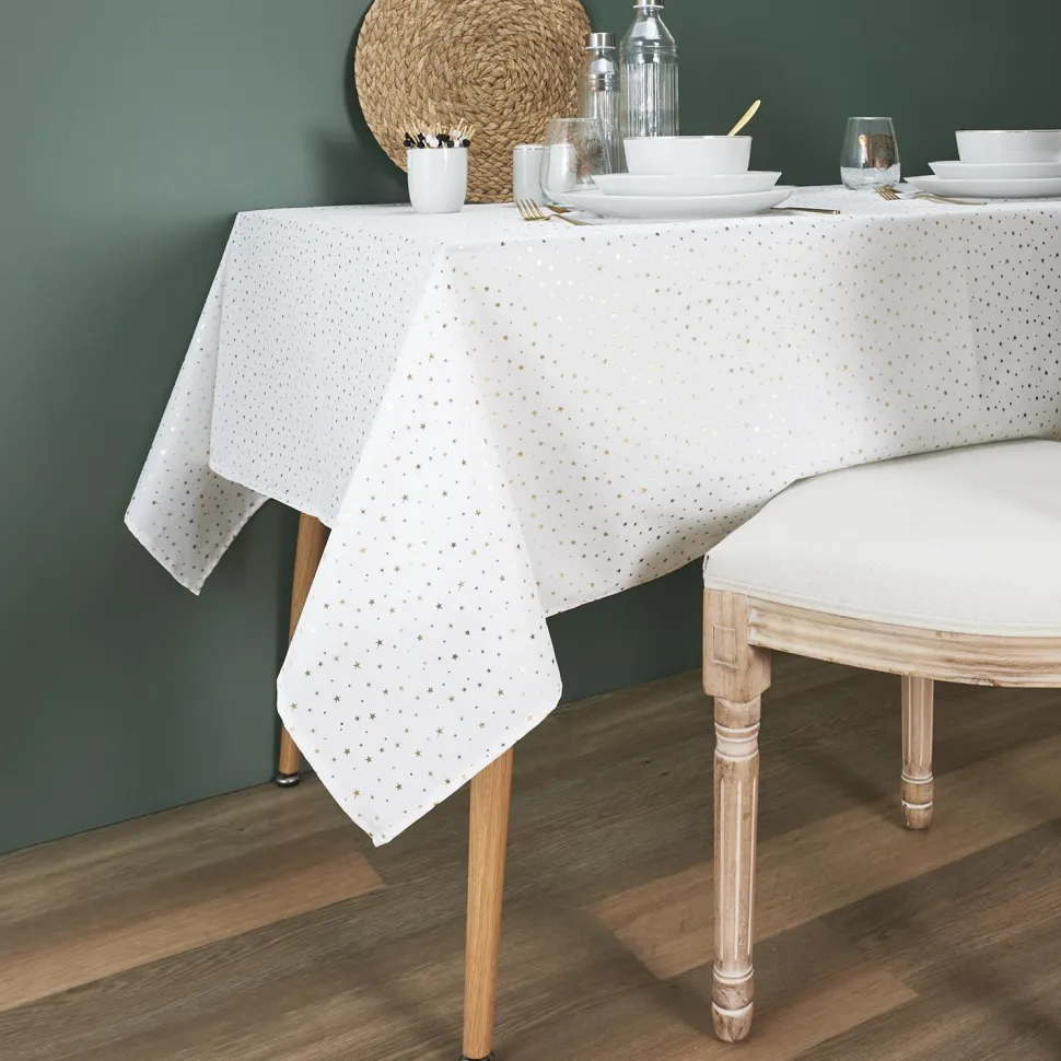 Obrus Star Dore biały/złoty 140x250cm