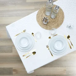 Obrus Star Dore biały/złoty 140x250cm