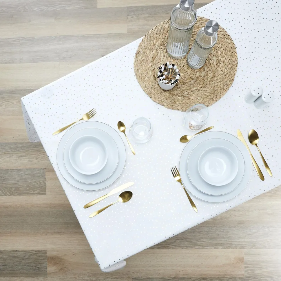 Obrus Star Dore biały/złoty 140x250cm