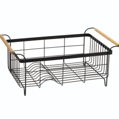 Ociekacz do naczyń czarny/drewno