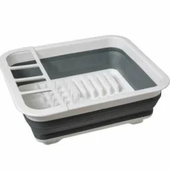 Ociekacz do naczyń składany szary/biały