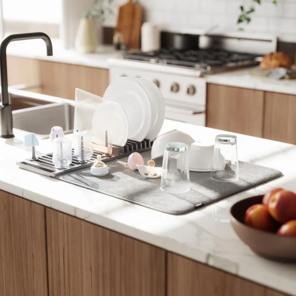 Ociekacz, suszarka do naczyń z matą UDry szara