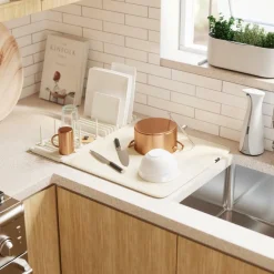 Ociekacz, suszarka do naczyń z matą UDry beżowa