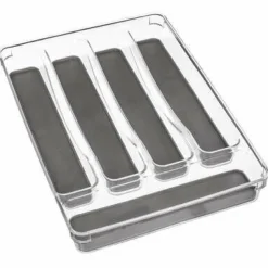Organizer do szuflady 5 przegródek szary