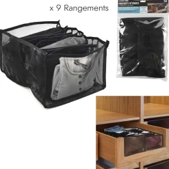 Organizer do szuflady na odzież czarny