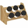 Organizer na przyprawy 6 słoiczkami bambusowy