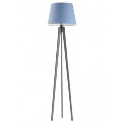 Oświetlenie podłogowe CURACAO abażur niebieski stelaż popielaty