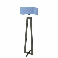 Oświetlenie podłogowe JAWA abażur niebieski stelaż hebanowy