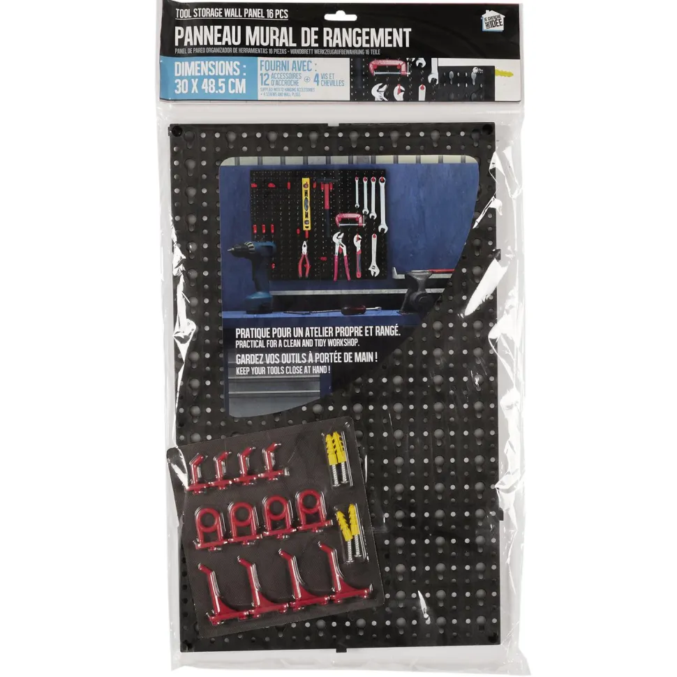 Panel ścienny do przechowywania narzędzi 16 elementów
