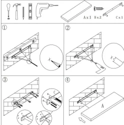 Półka ścienna samowisząca 60cm czarna