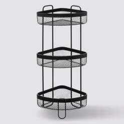 Półka Mayaj potrójna narożna czarna