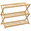 Półka na buty 3 poziomami bambusowa