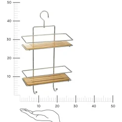 Półka pod prysznic Venterra 2-poziomowa   metal/bambus