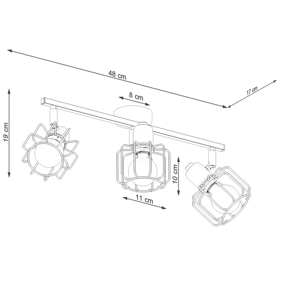 Plafon BELUCI 3 czarny
