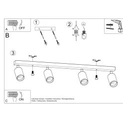 Plafon BERG 4 naturalne drewno