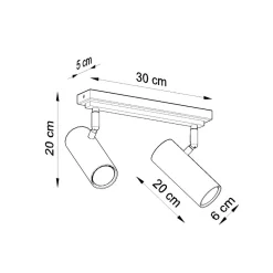 Plafon DIREZIONE 2 czarny