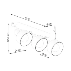 Plafon ELBA 3 biały