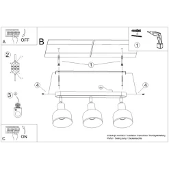 Plafon ELBA 3 biały
