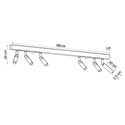 Plafon EYETECH 6 czarny