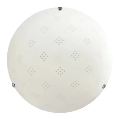 Plafon Fanusa plafon 30  chromowy 1x60W  E27 klosz biały z wzorem