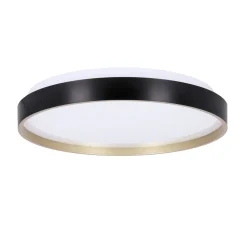 Plafon Florida czarno złoty+biały 18W LED 33 cm klosz biały