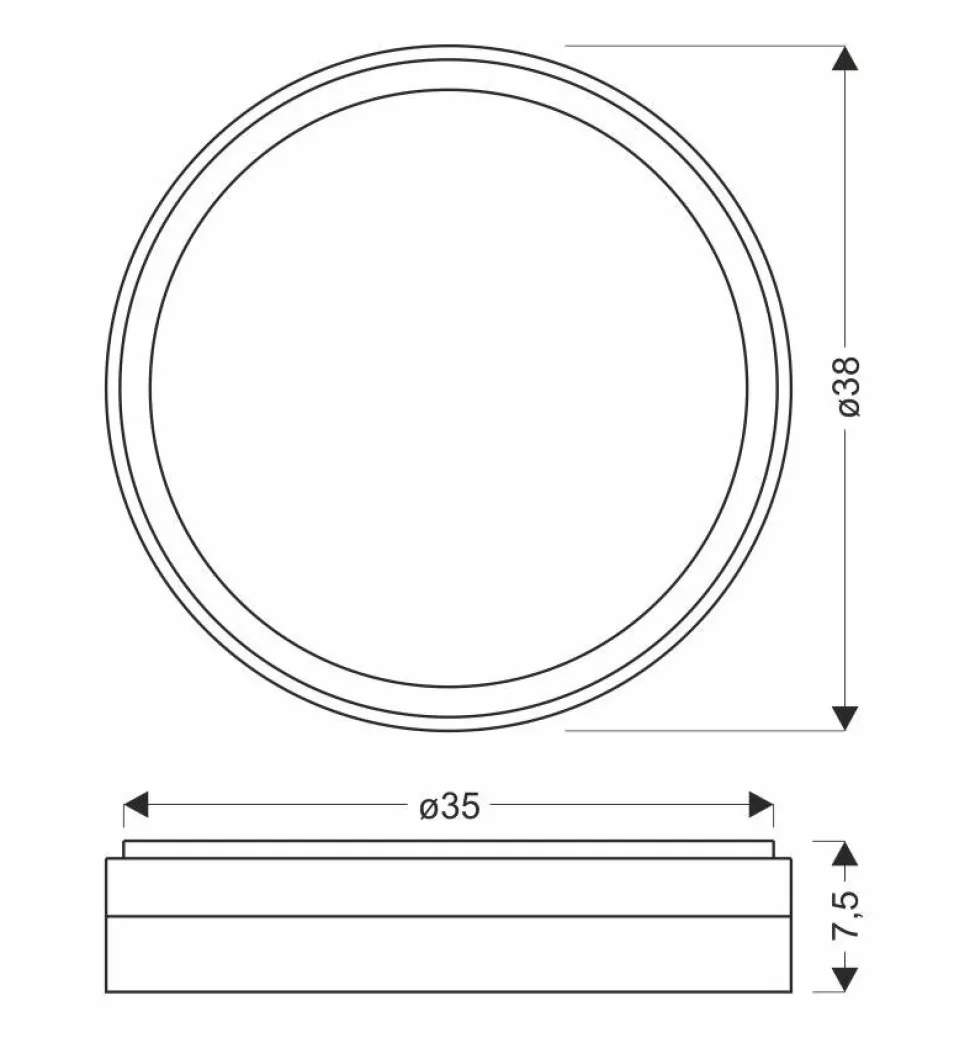 Plafon Florida plafon biało złoty+czarny 24W LED 38 cm klosz biały