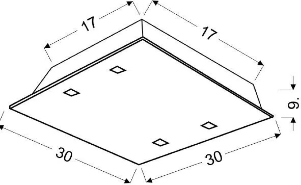Plafon Fontana 30x30 1x60W E27 kryształki