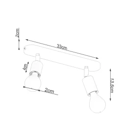 Plafon FORNES 2 czarny