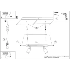 Plafon FORNES 2 czarny