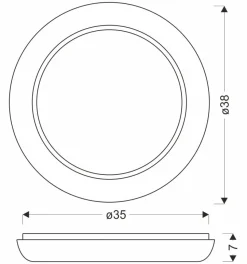 Plafon GILLY plafon 38cm 24W LED 4000K  klosz biały+chromowy