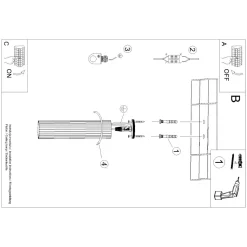 Plafon KARBON 30 czarny