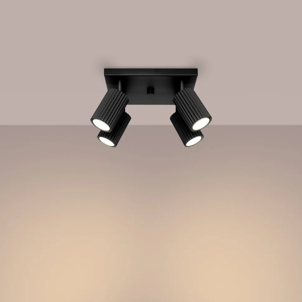 Plafon KARBON 4 czarny