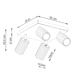 Plafon KARBON 4 czarny