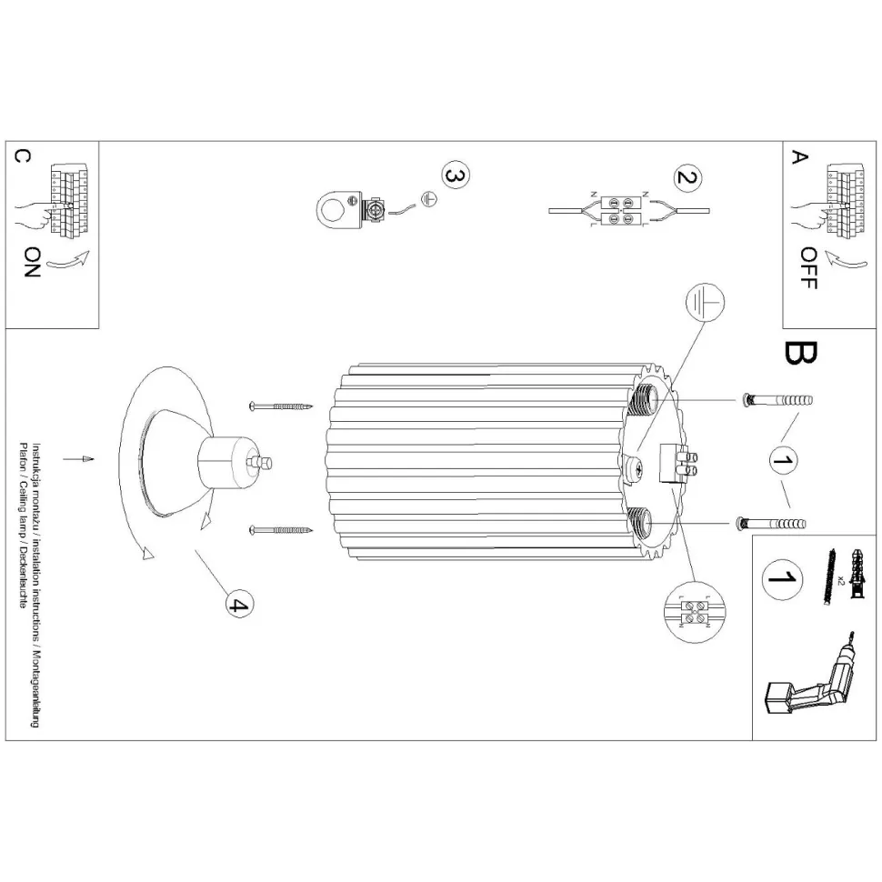 Plafon KARBON 10 ochra czerwona