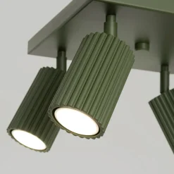 Plafon KARBON 4 zielony oliwkowy