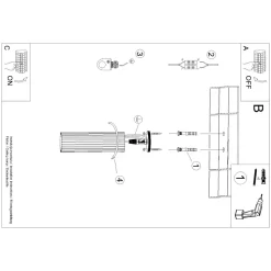 Plafon KARBON 20 złoty