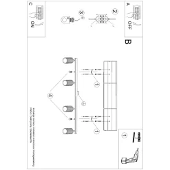 Plafon KARBON 4L czarny