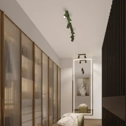 Plafon KARBON 3P zielony oliwkowy